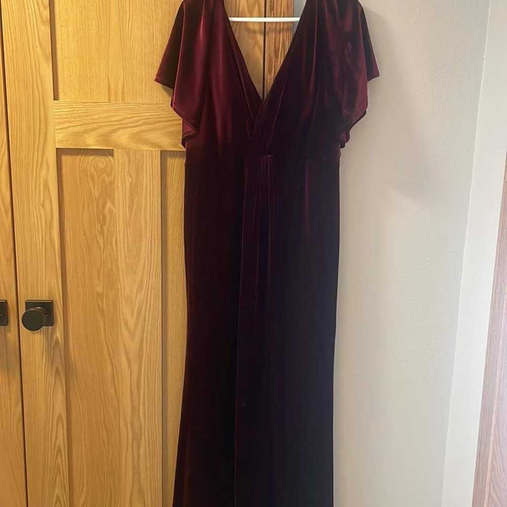 Burgundy velvet revelry dress - image 2