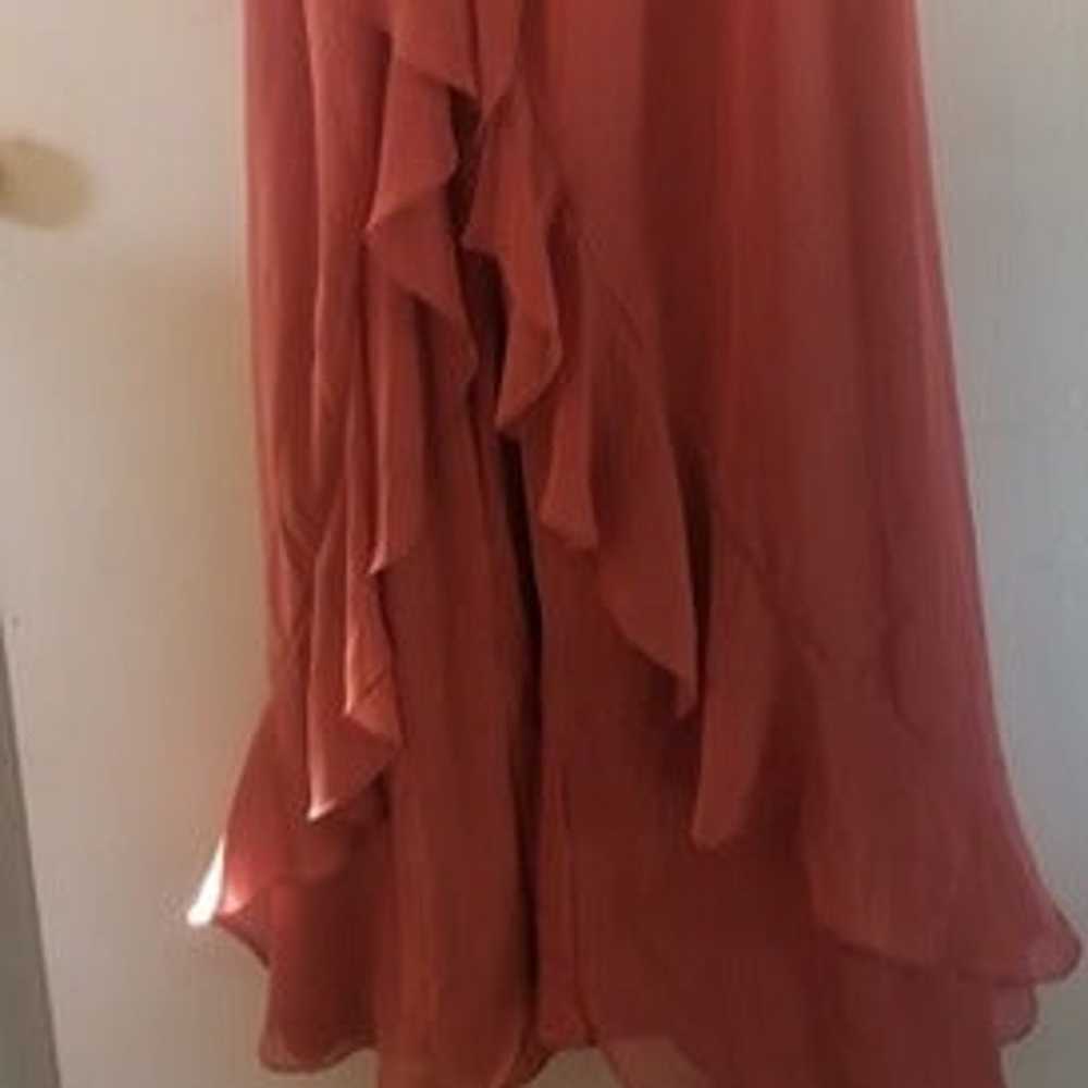 Burnt Oange Frill Occasion Gown - image 2