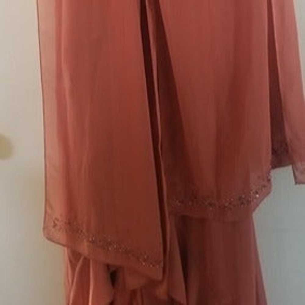 Burnt Oange Frill Occasion Gown - image 3