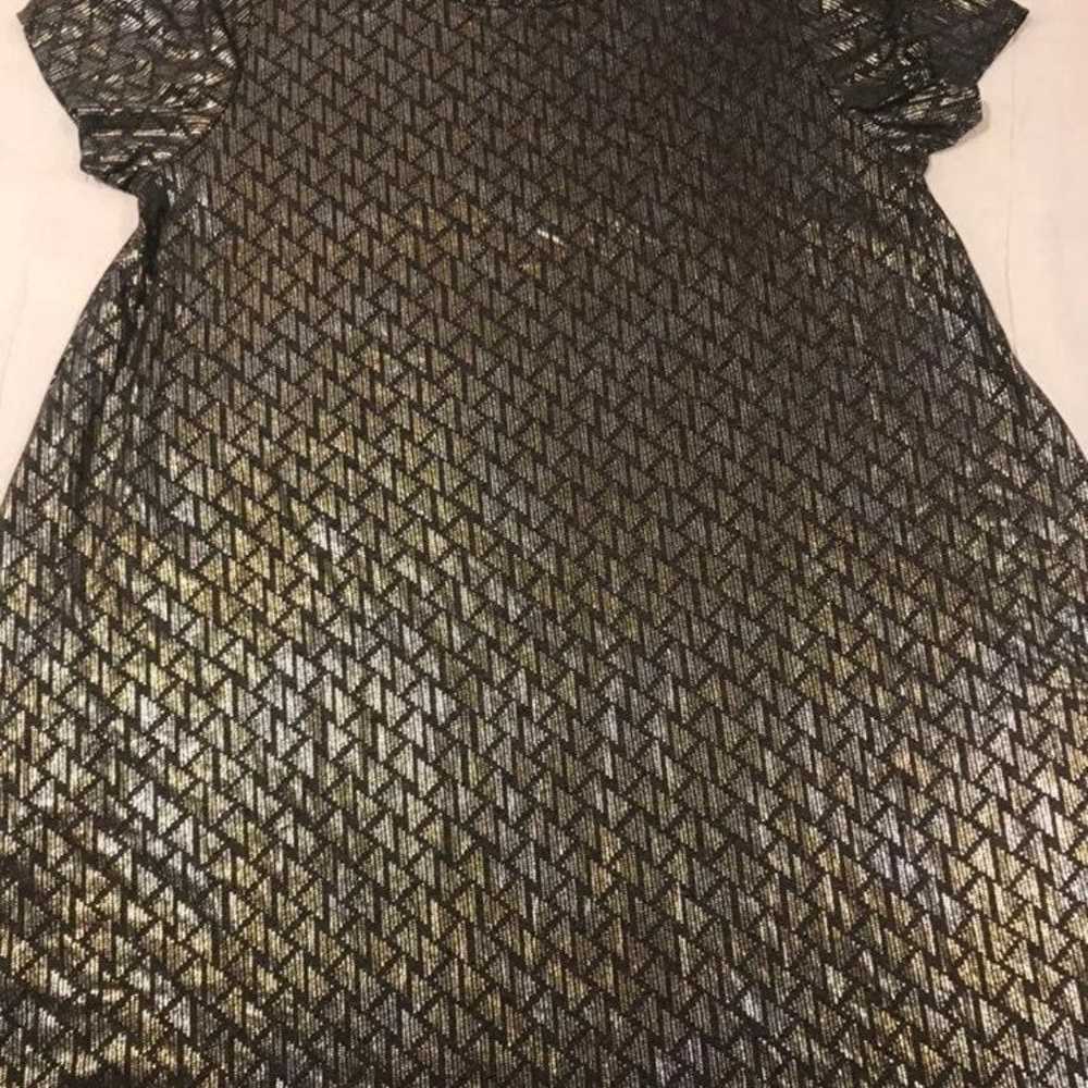 Lularoe Carly Dress Gold Gray 2X Elegant 22/24 20… - image 6
