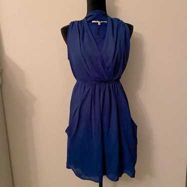 Royal blue mini dress with pockets - image 1