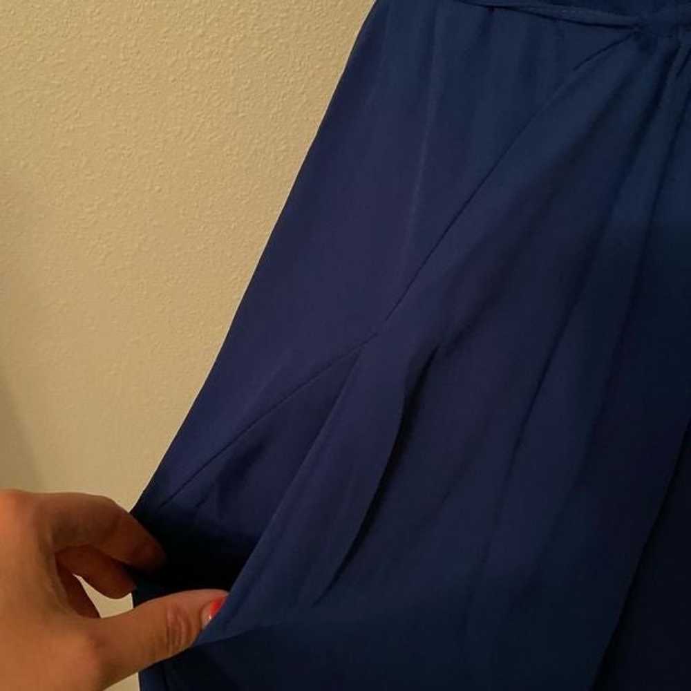 Royal blue mini dress with pockets - image 3