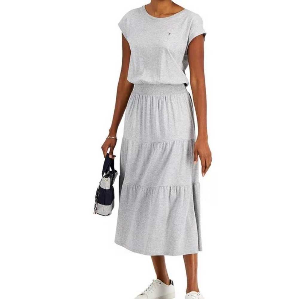 Women’s Tommy Hilfiger Grey Tiered Maxi T-Shirt D… - image 1