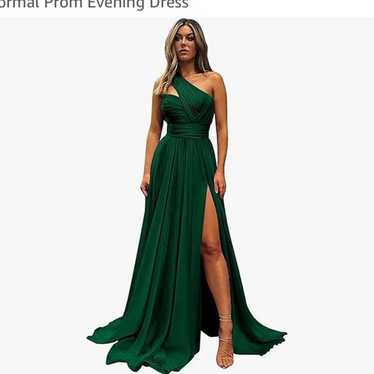 Emerald green evening gown