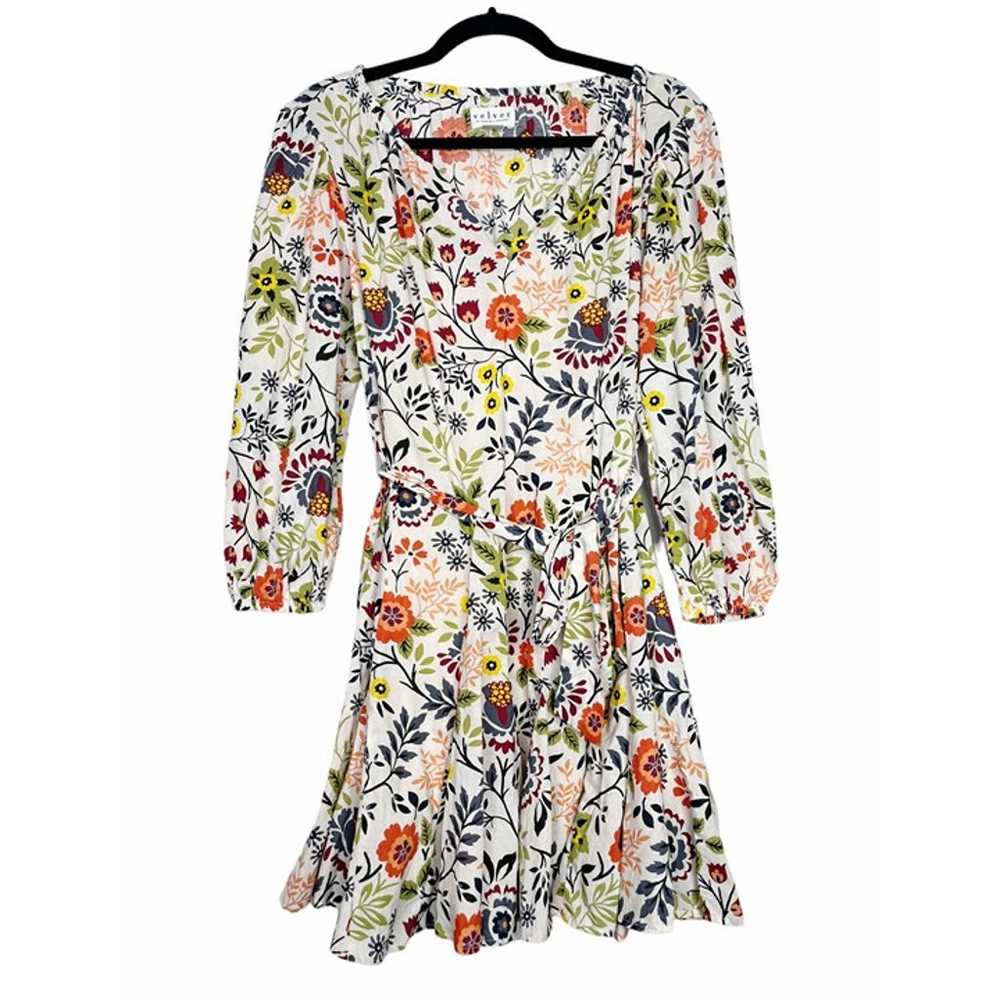 Velvet Keelin Floral Belted Mini Dress Size XS 10… - image 3