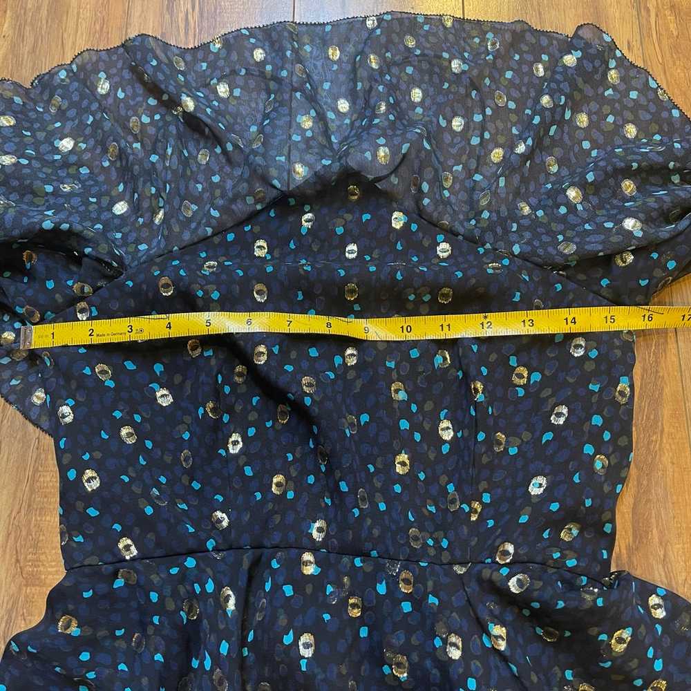 Cynthia Rowley Silk Ruffle Dress in Turquoise Siz… - image 10