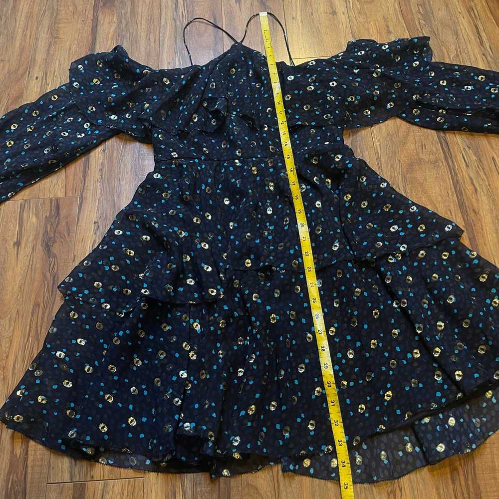 Cynthia Rowley Silk Ruffle Dress in Turquoise Siz… - image 12