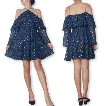 Cynthia Rowley Silk Ruffle Dress in Turquoise Siz… - image 1