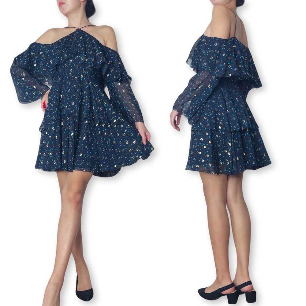 Cynthia Rowley Silk Ruffle Dress in Turquoise Siz… - image 8