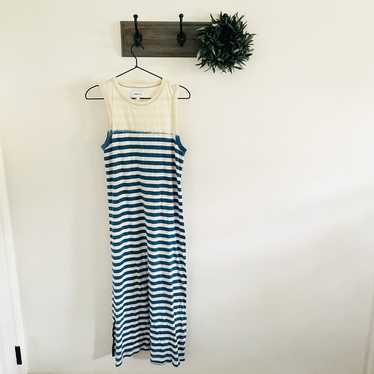 Current/Elliott Blue Stripe Maxi Dress 0/XS - image 1