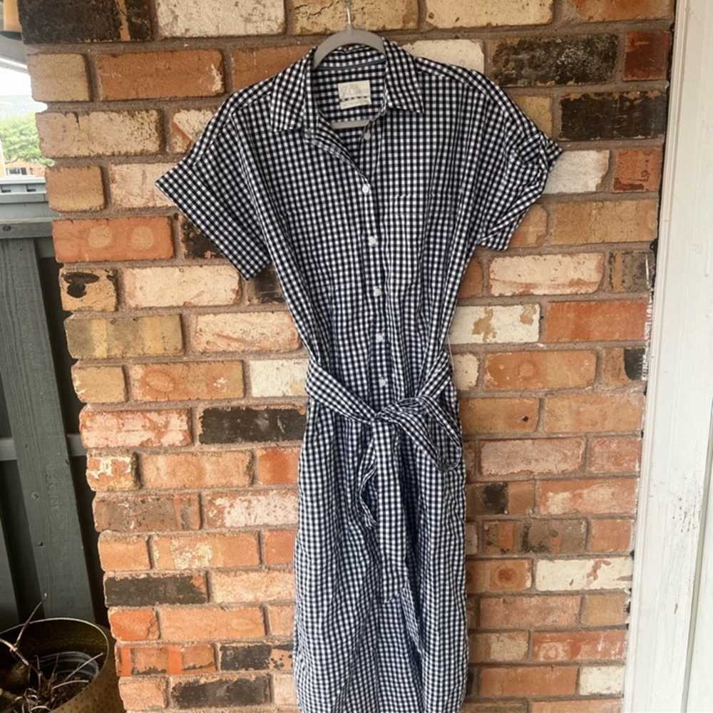 J. Crew Gingham Relaxed Fit Poplin Shirt Dress si… - image 11