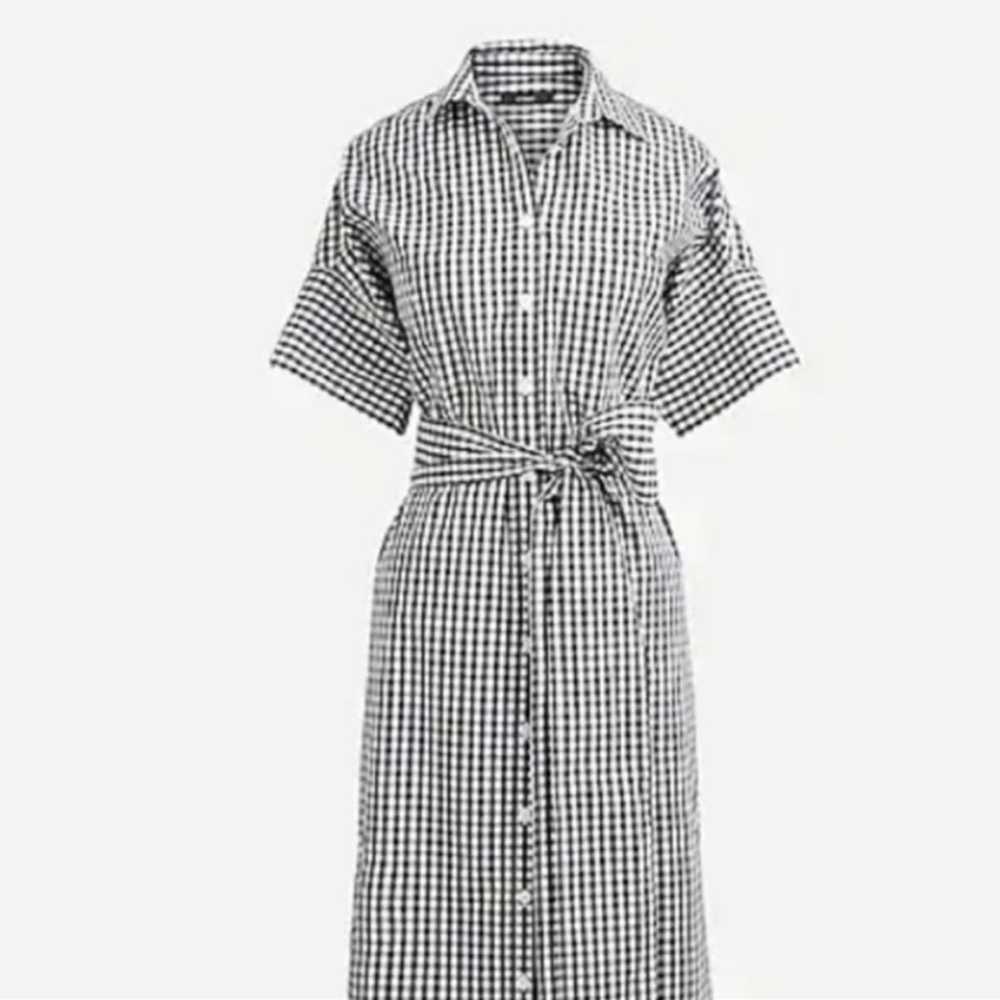 J. Crew Gingham Relaxed Fit Poplin Shirt Dress si… - image 4