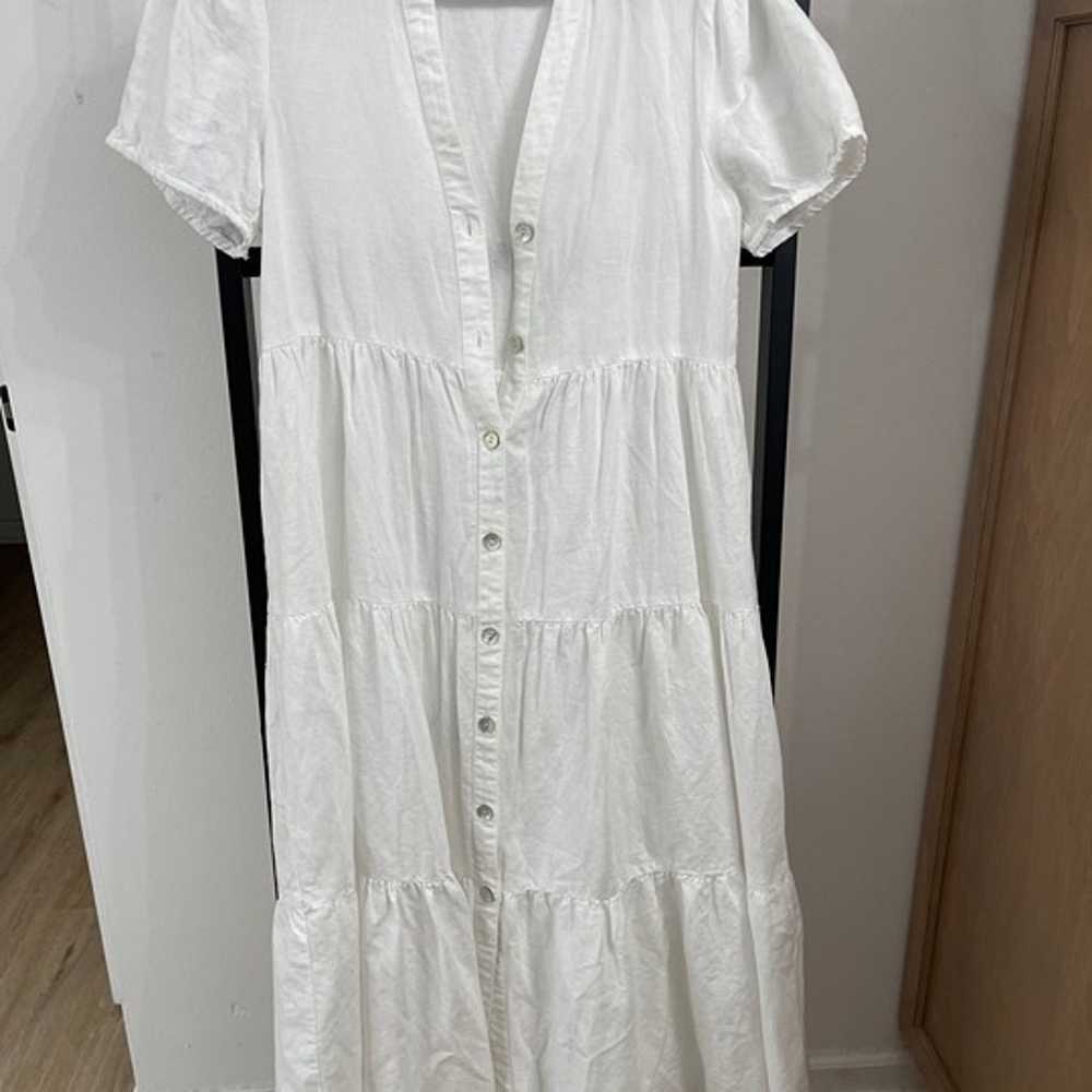 Zara White Linen Maxi Dress - image 1
