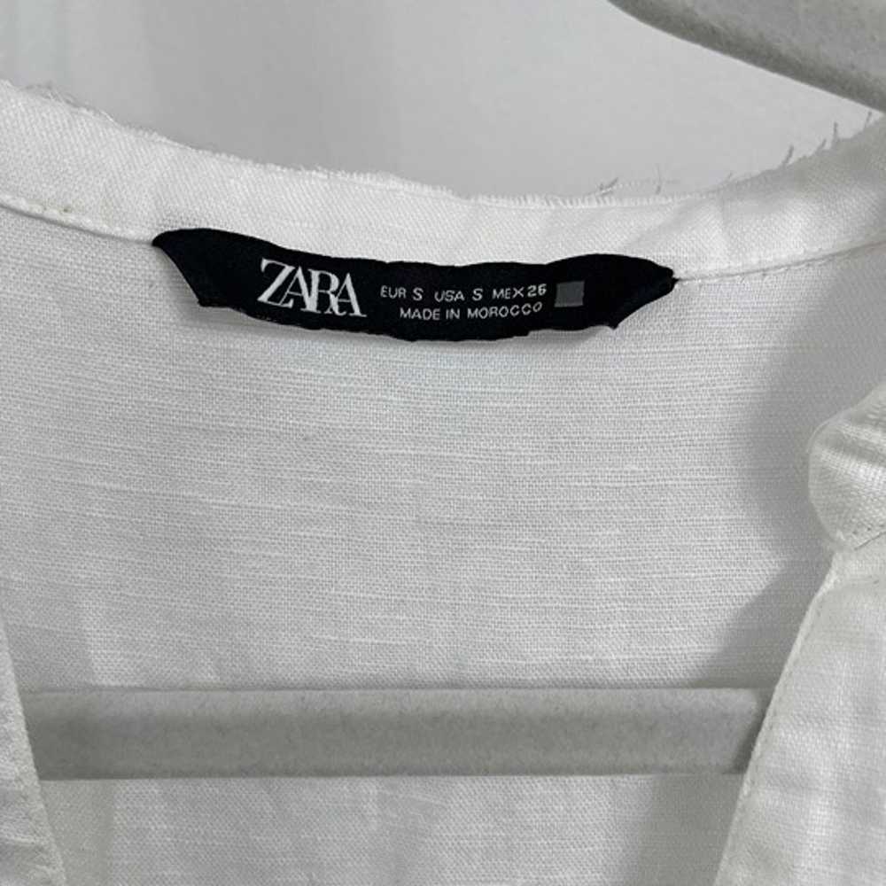 Zara White Linen Maxi Dress - image 3