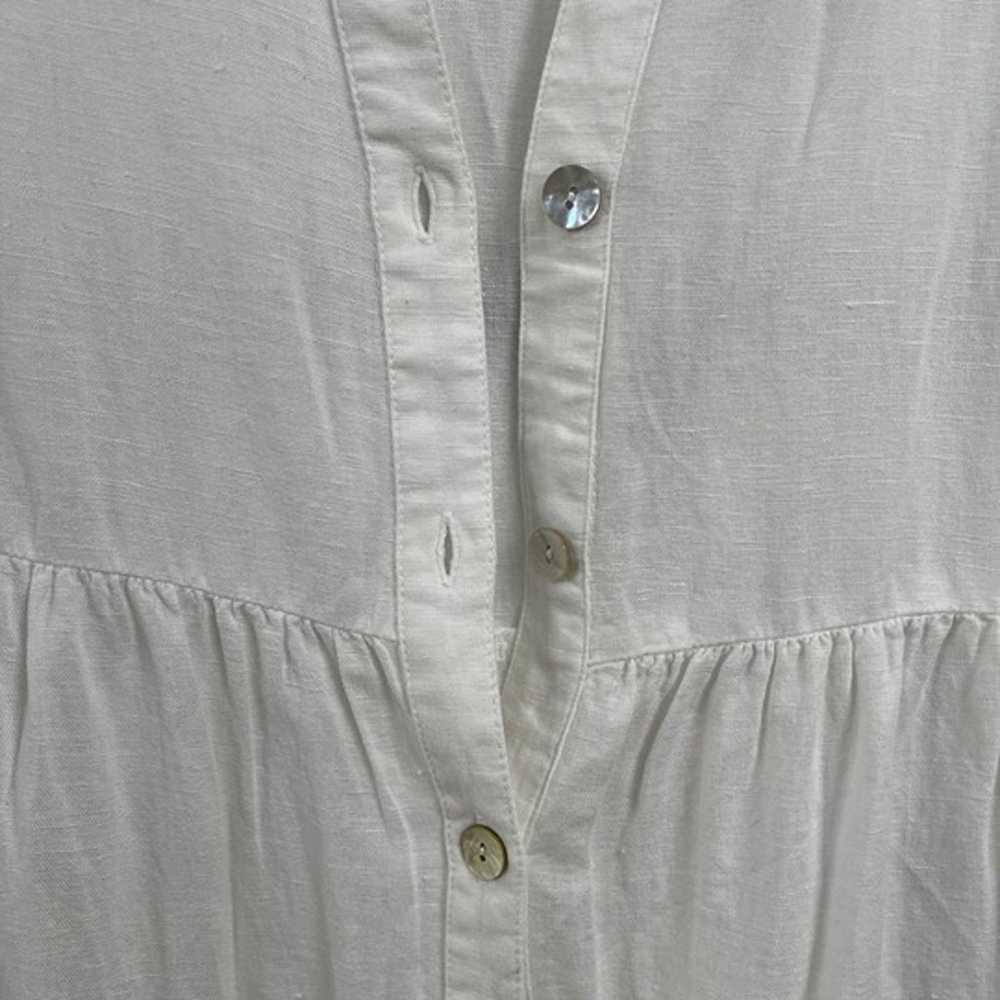 Zara White Linen Maxi Dress - image 4