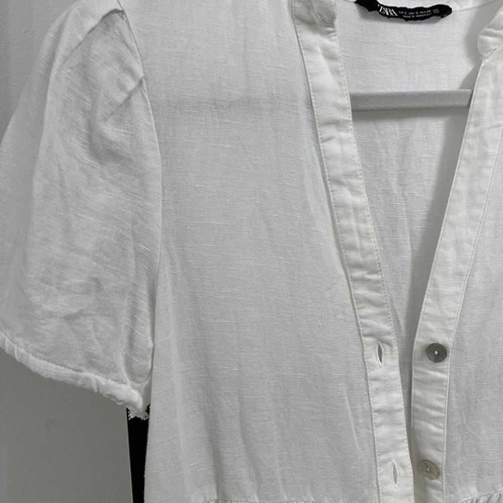 Zara White Linen Maxi Dress - image 5