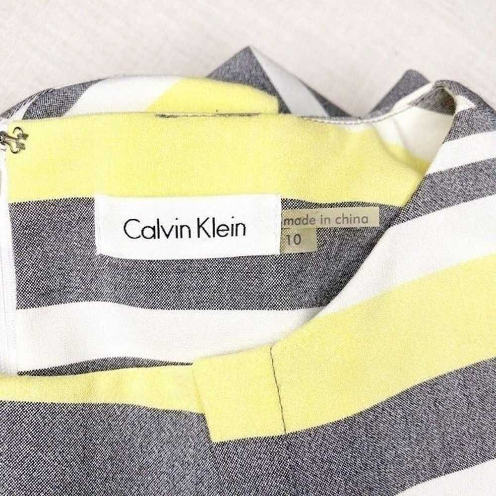 Calvin Klein Yellow & Gray Striped Sheath Dress 10 - image 10