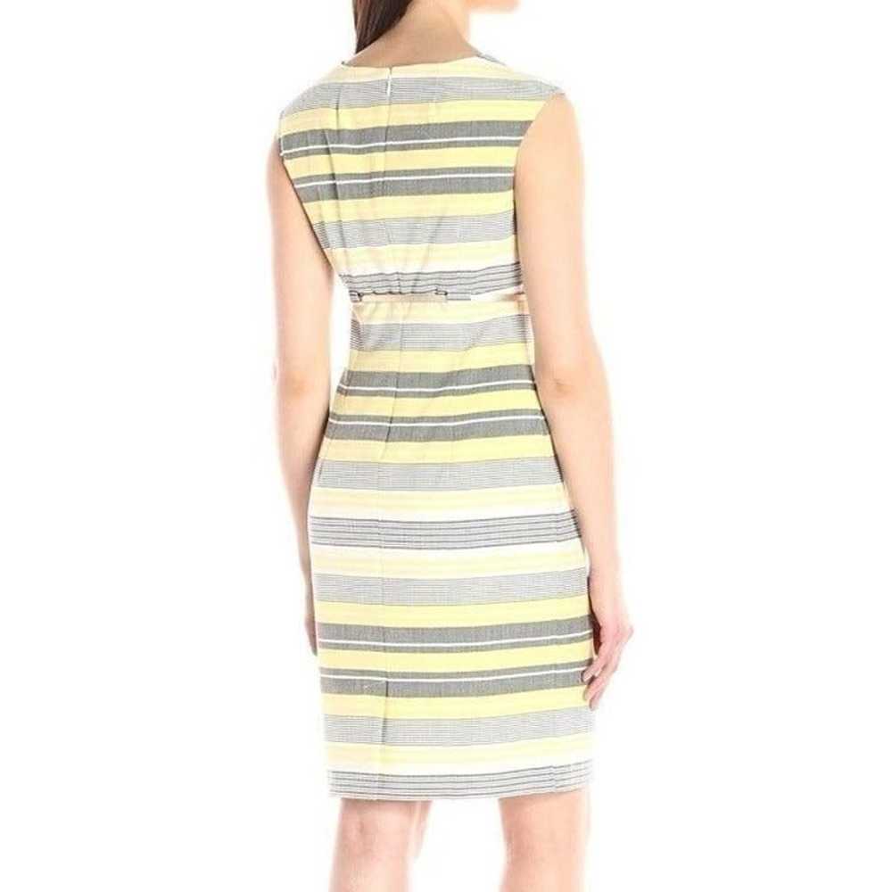 Calvin Klein Yellow & Gray Striped Sheath Dress 10 - image 4