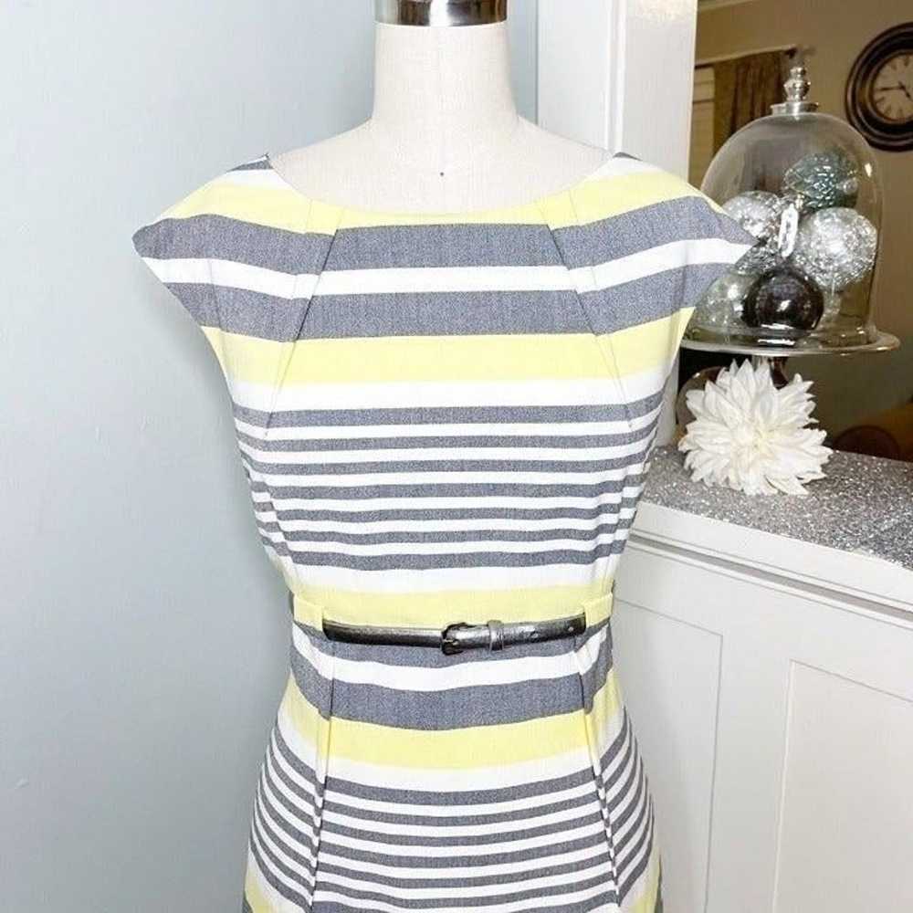Calvin Klein Yellow & Gray Striped Sheath Dress 10 - image 5