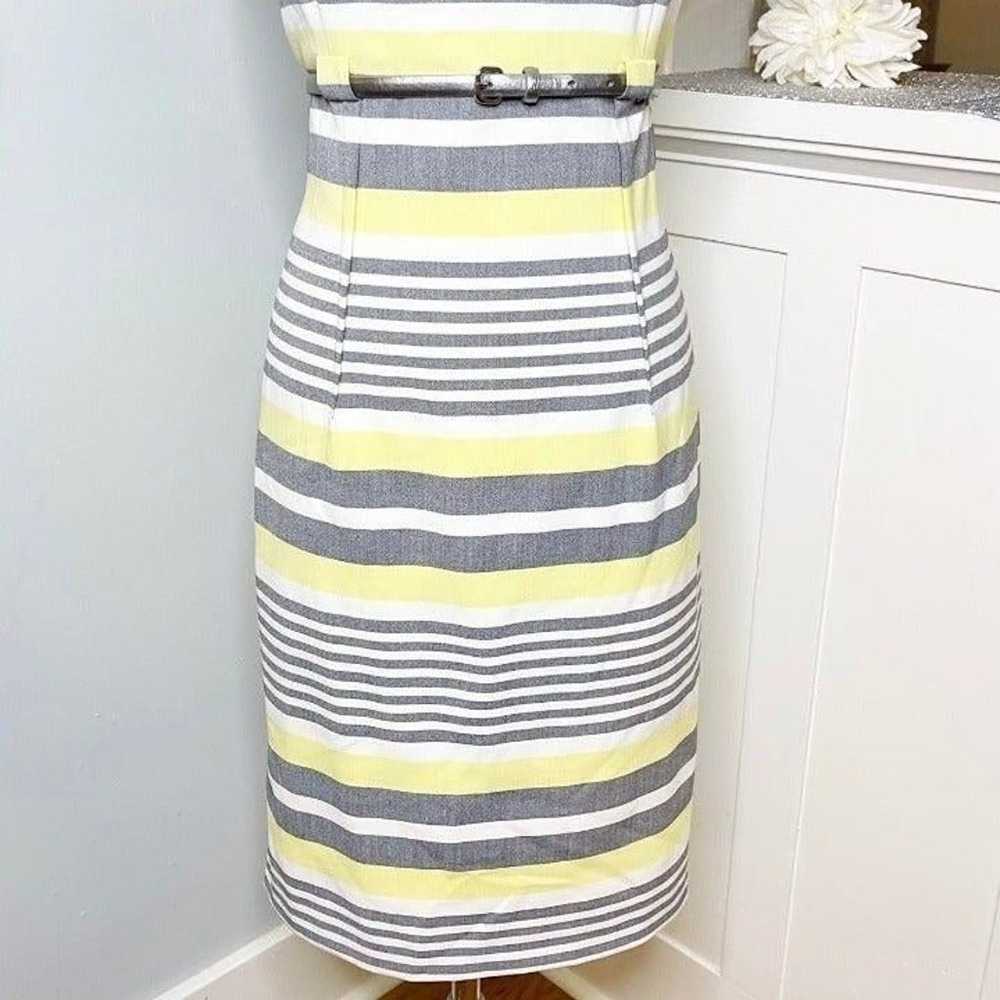 Calvin Klein Yellow & Gray Striped Sheath Dress 10 - image 6