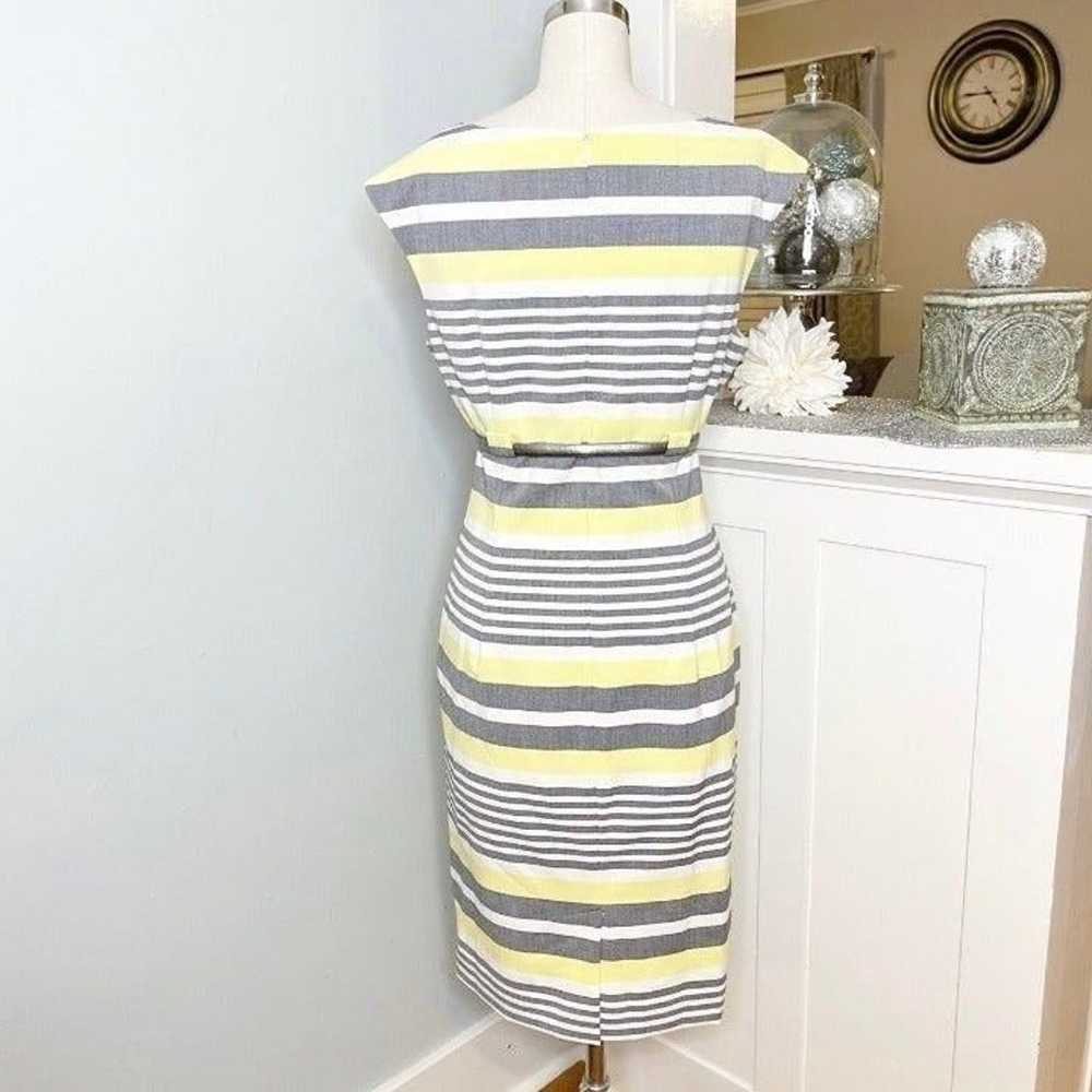 Calvin Klein Yellow & Gray Striped Sheath Dress 10 - image 7