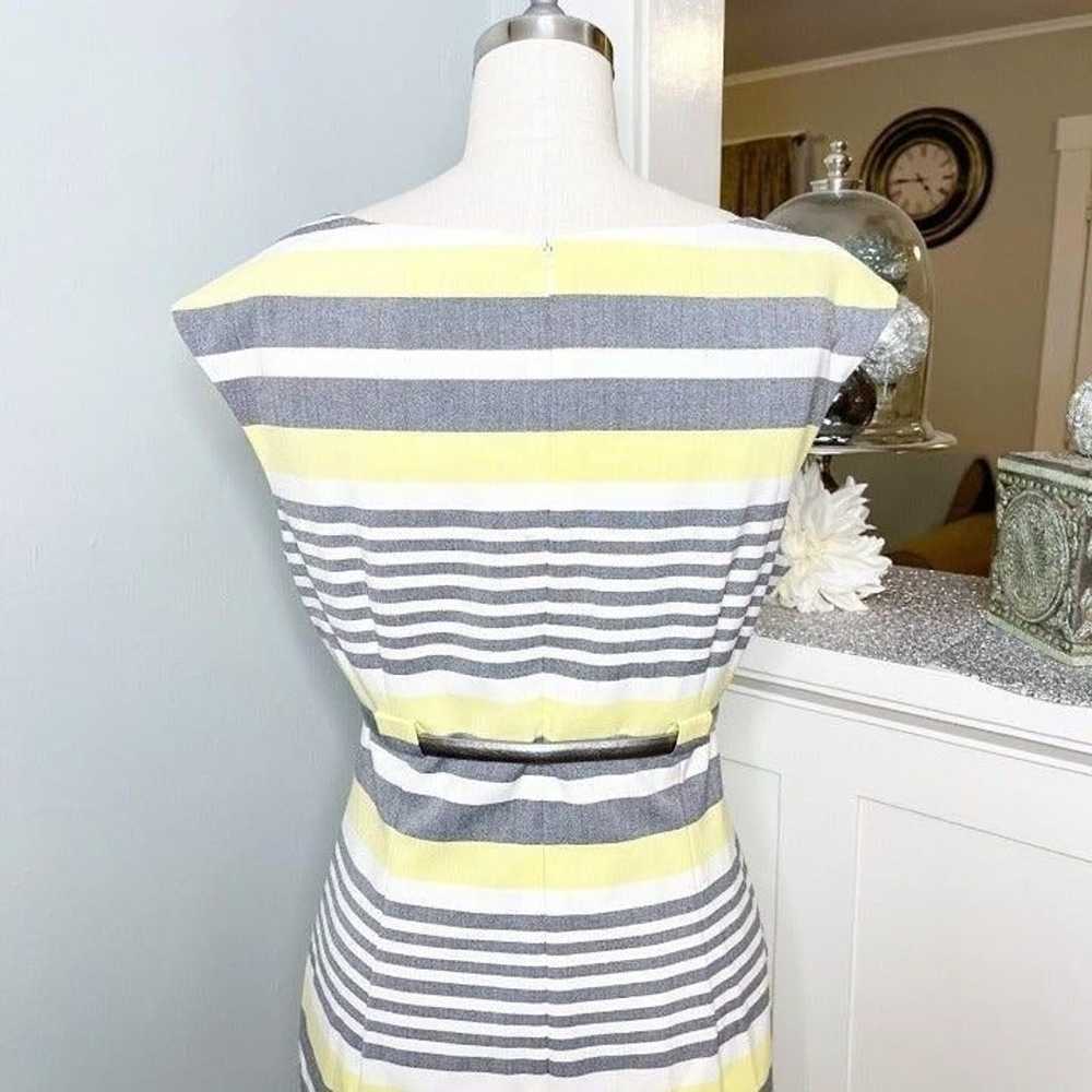 Calvin Klein Yellow & Gray Striped Sheath Dress 10 - image 8