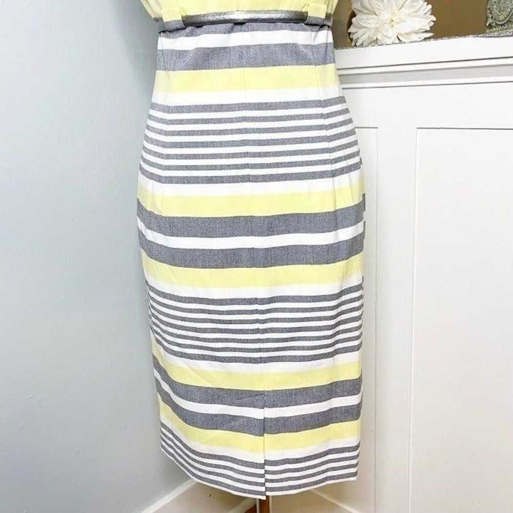 Calvin Klein Yellow & Gray Striped Sheath Dress 10 - image 9
