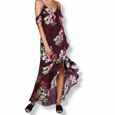 NWOT Express Cold Shoulder Hi-Low Maxi Dress - Me… - image 1