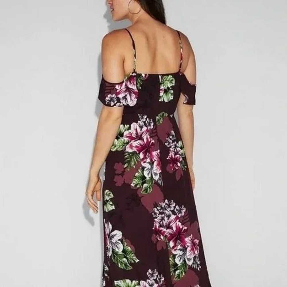 NWOT Express Cold Shoulder Hi-Low Maxi Dress - Me… - image 2