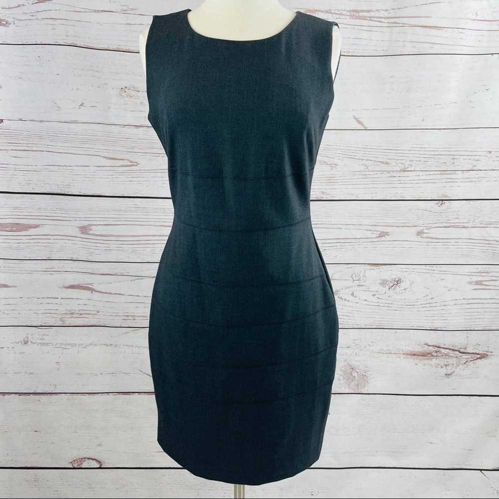 Calvin Klein grey sheath dress with stitching acc… - image 1