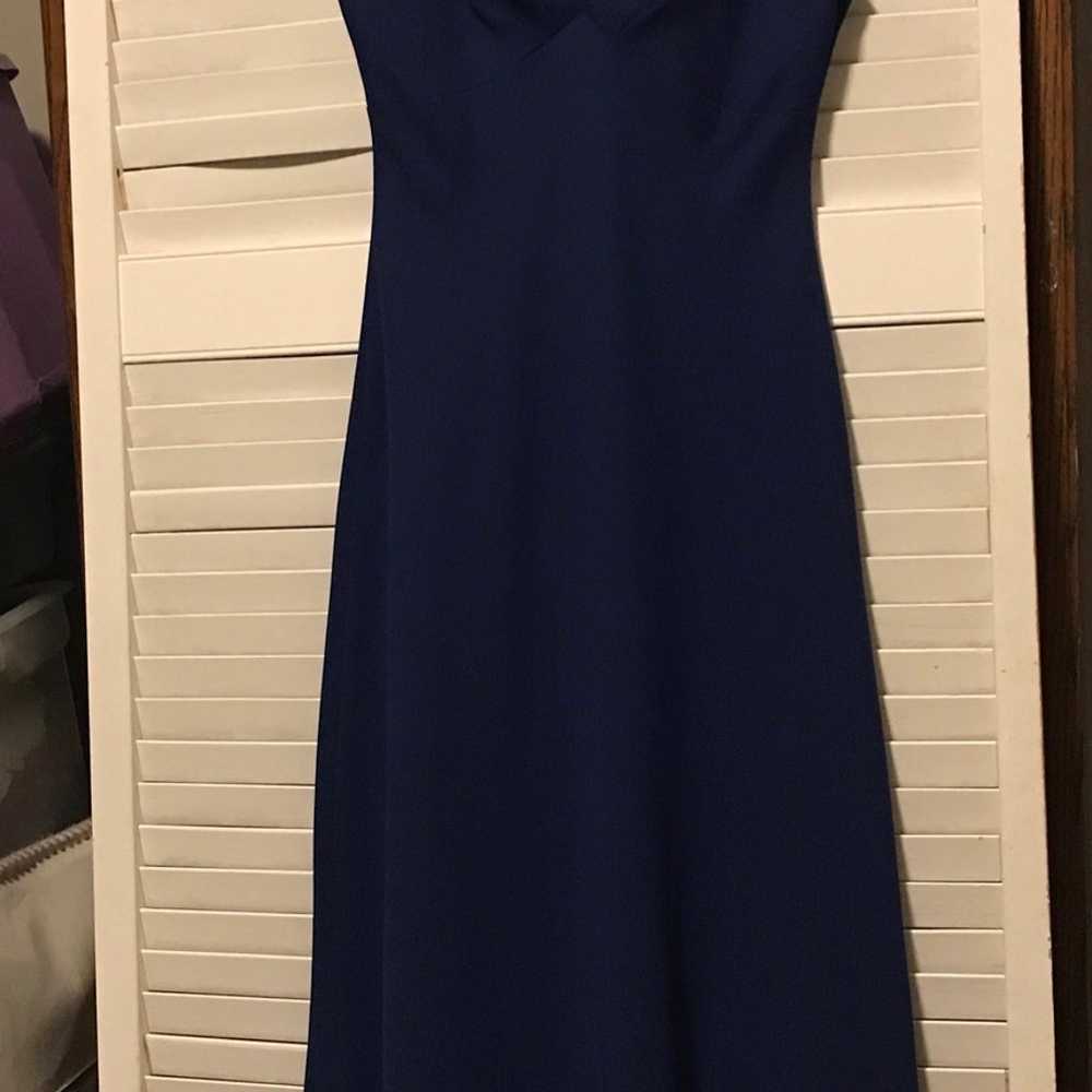 Deep Royal Blue Cap Sleeve Semi Formal Gown - image 2