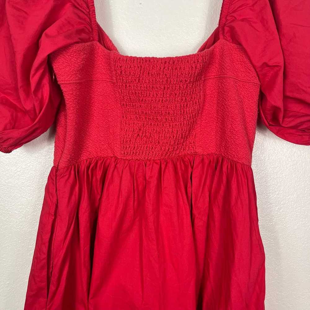 Anthropologie Maeve Puff Sleeve Sweetheart Red Pi… - image 6