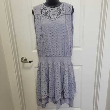 AERIE WOMENS S SMALL SPRING FLING HALTER EYELET BOHEMIAN BOHO DRESS SMOCKED