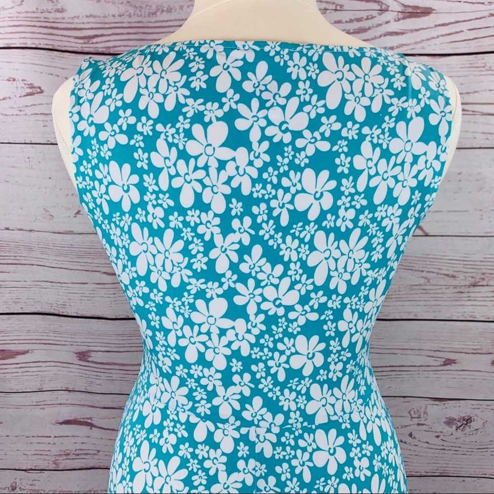 London Style turquoise white floral ruffle hem - image 10