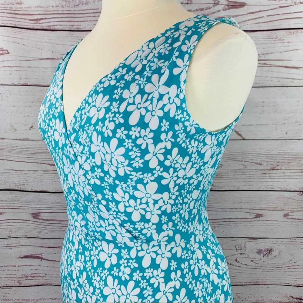 London Style turquoise white floral ruffle hem - image 6