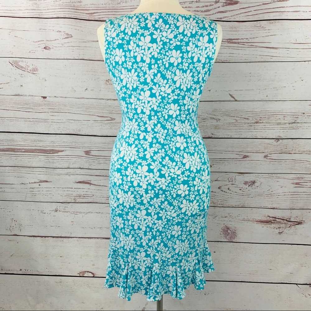 London Style turquoise white floral ruffle hem - image 9