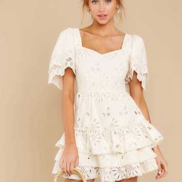 Red Dress She's The One Ivory Eyelet Dress Large … - image 1