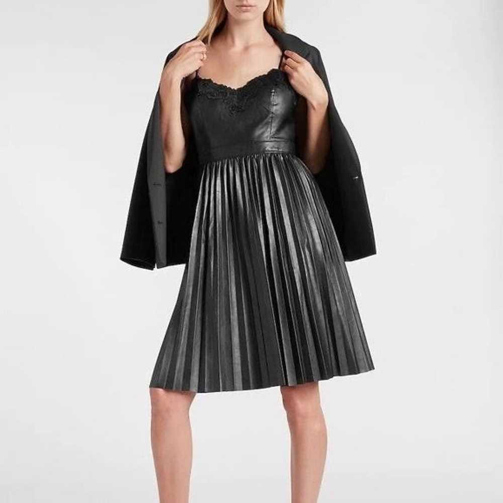 Express Faux Leather Mid Dress - image 2