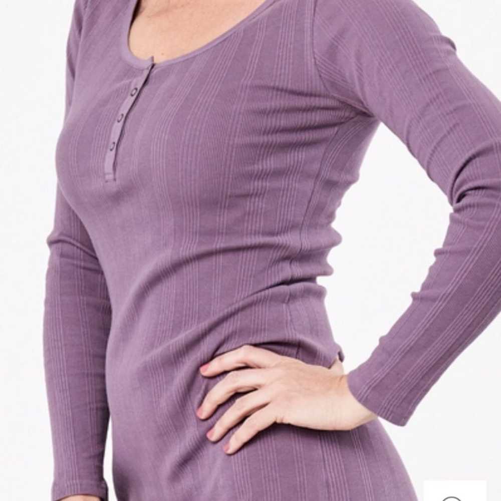Pact Rib-Fit Henley Dress - image 4