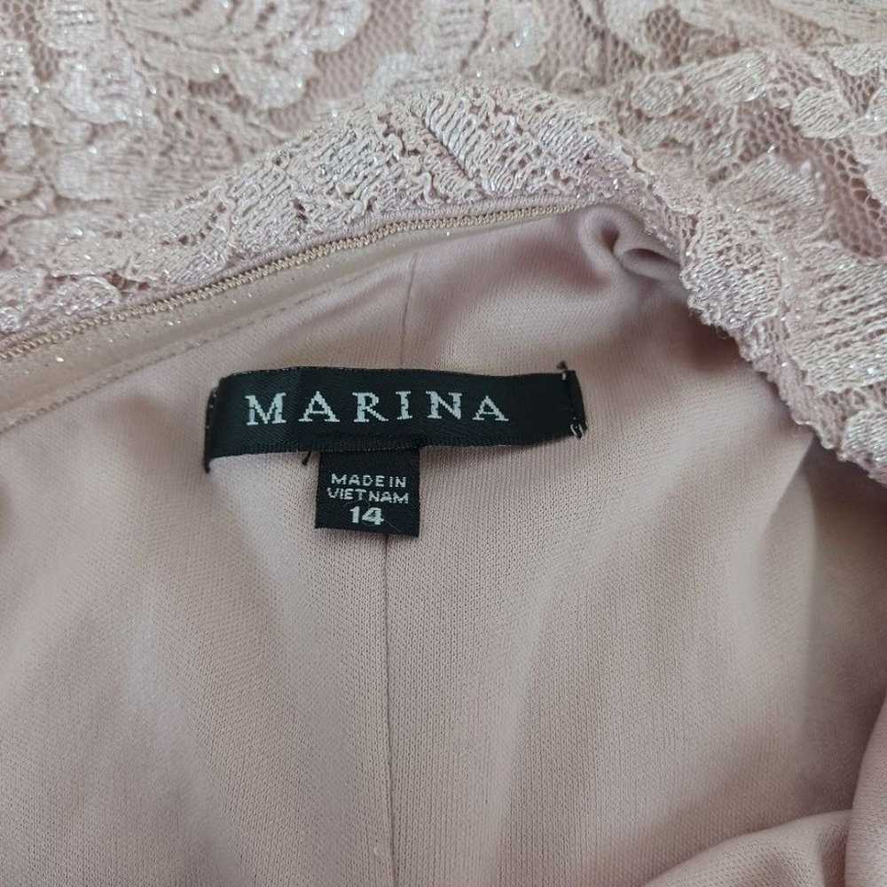 Marina Glitter Lace Long Dress Sleeveless One Sho… - image 6