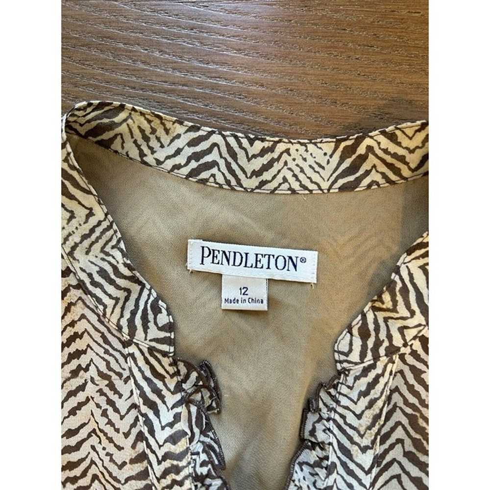 Pendleton womens 12 Gauzy Silk Button Front Belte… - image 7