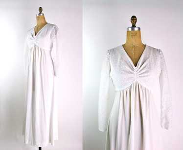 70s Boho Wedding Dress / Vintage Wedding Dress / … - image 1