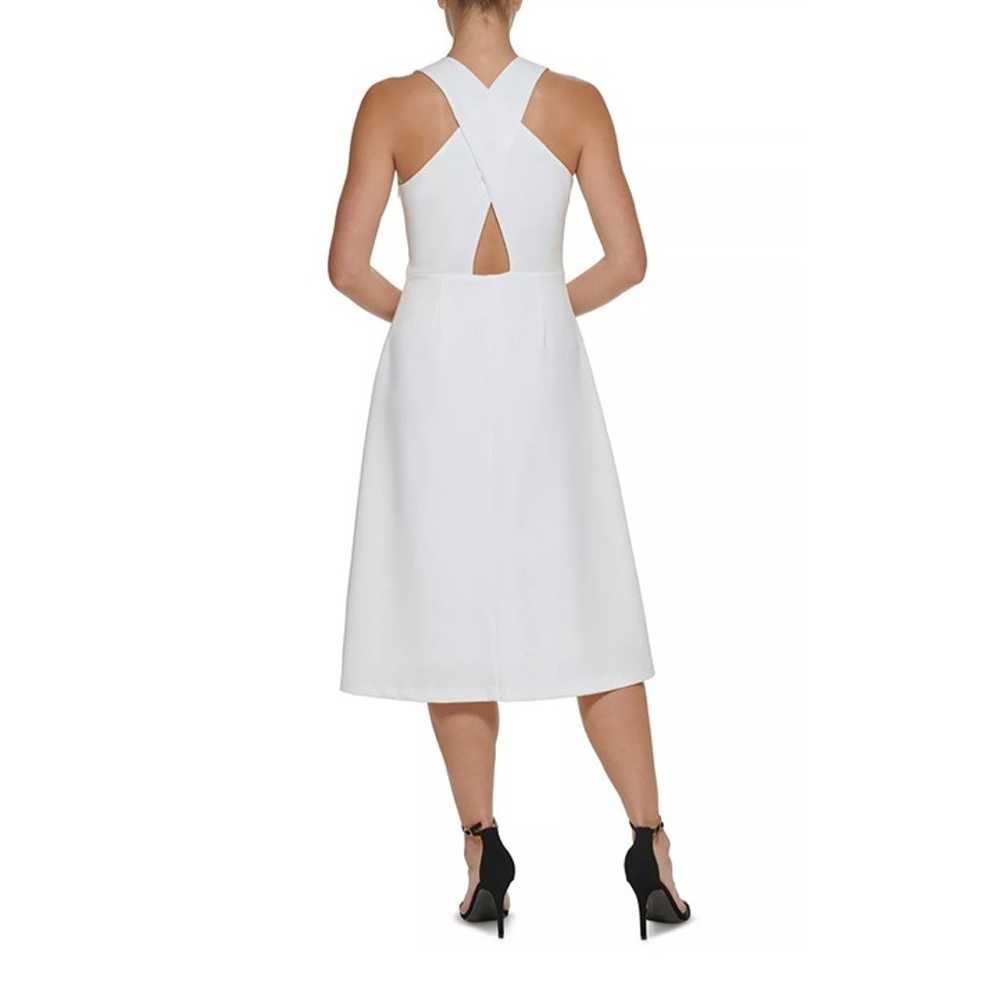 DKNY Cross Back Midi Dress Ivory Size 16 - image 3