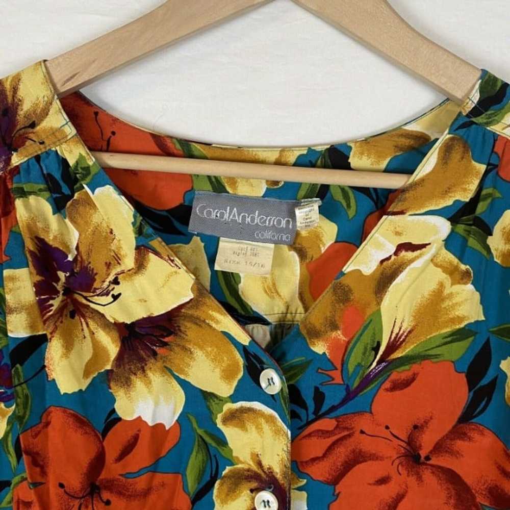 Vintage 80s Carol Anderson California Floral Trop… - image 3