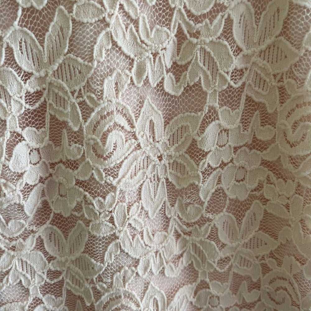 Lulus floor length light pink lace gown with high… - image 9