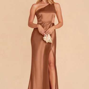 Catherine Shiny Satin Dress - Rust  Rust dress, Brown bridesmaid dresses,  Copper bridesmaid dresses