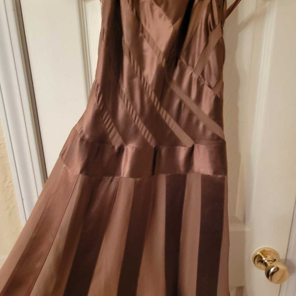 BCBG SiLk Halter Brown Dress - image 2