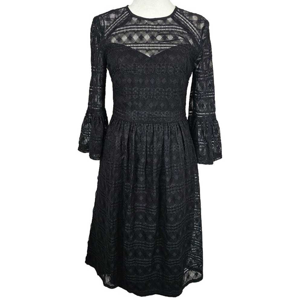 Trina Turk Everdine Dress Size 2 Black Lace Cockt… - image 1