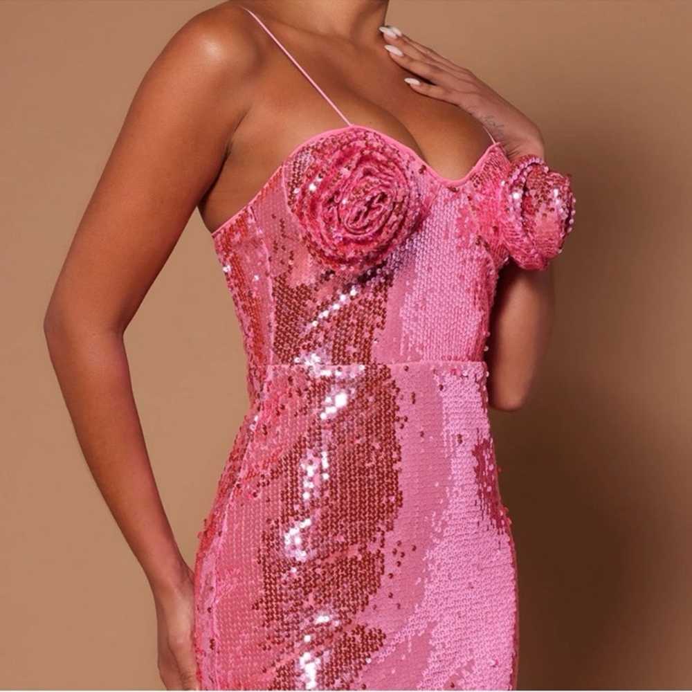 Pink Sequin Maxi Dress - image 2