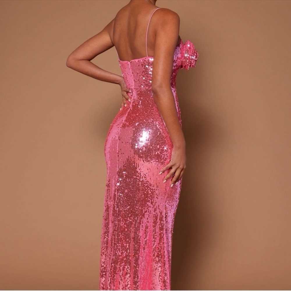 Pink Sequin Maxi Dress - image 3